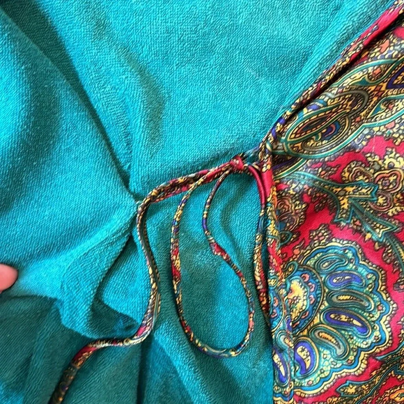 Vtg Victoria’s Secret Robe Gold Label Paisley Terrycloth OSFM - Picture 6 of 8